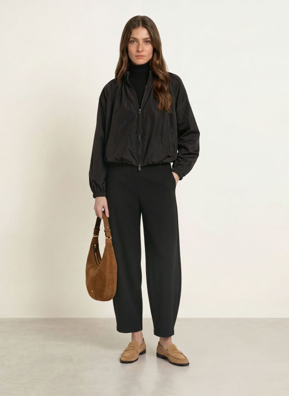 RAFFAELLO ROSSI PHIBI 7/8-length trousers BLACK