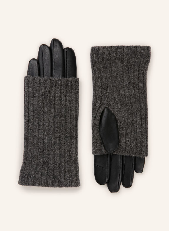 ROECKL KINGSTON-handschoenen in een mix van materialen ZWART / GRIJS