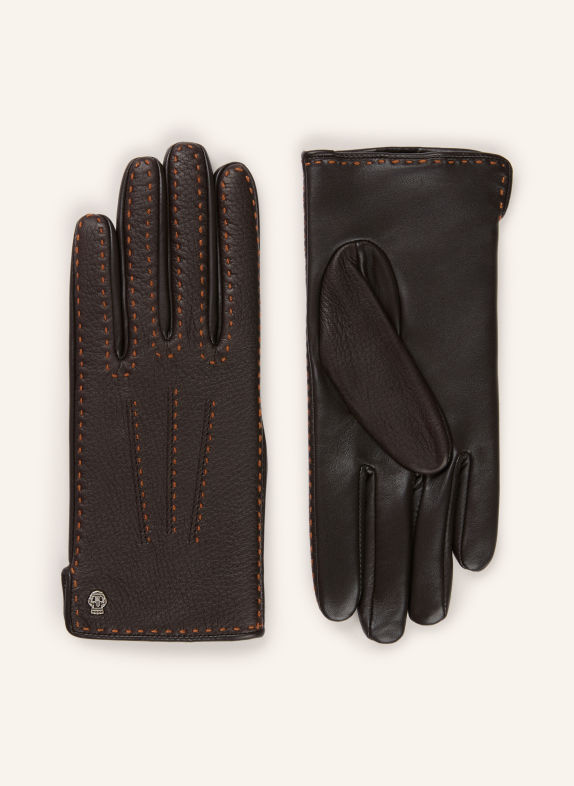 ROECKL Leren handschoenen NOTTINGHAM MARRON FONCÉ