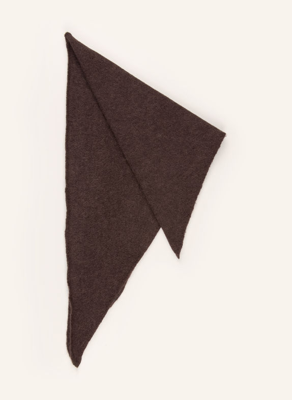 DRYKORN RENOIRD triangular scarf with alpaca DARK BROWN