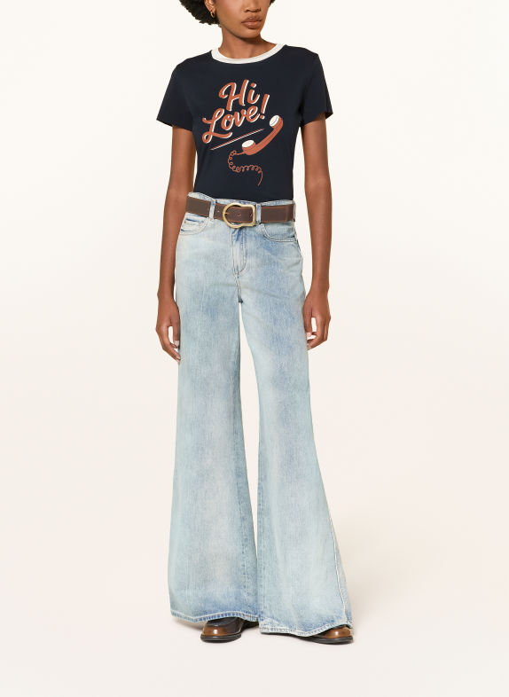 DOROTHEE SCHUMACHER T-shirt ALL TIME FAVORITES MØRKEBLÅ / BRUN / ECRU
