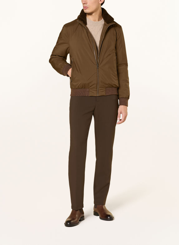 DRESSLER Blouson met afneembare kraag van imitatiebont BRUIN
