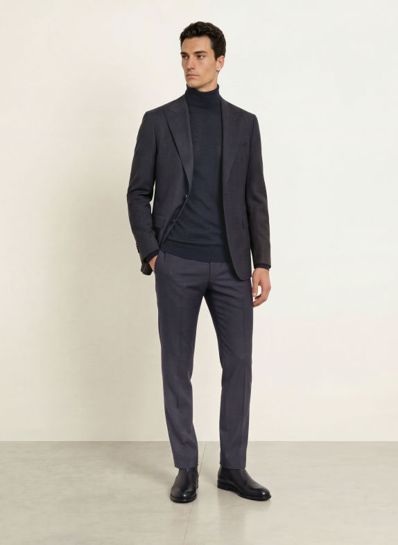 DRESSLER Pantalon de costume coupe slim 048 DUNKELBLAU