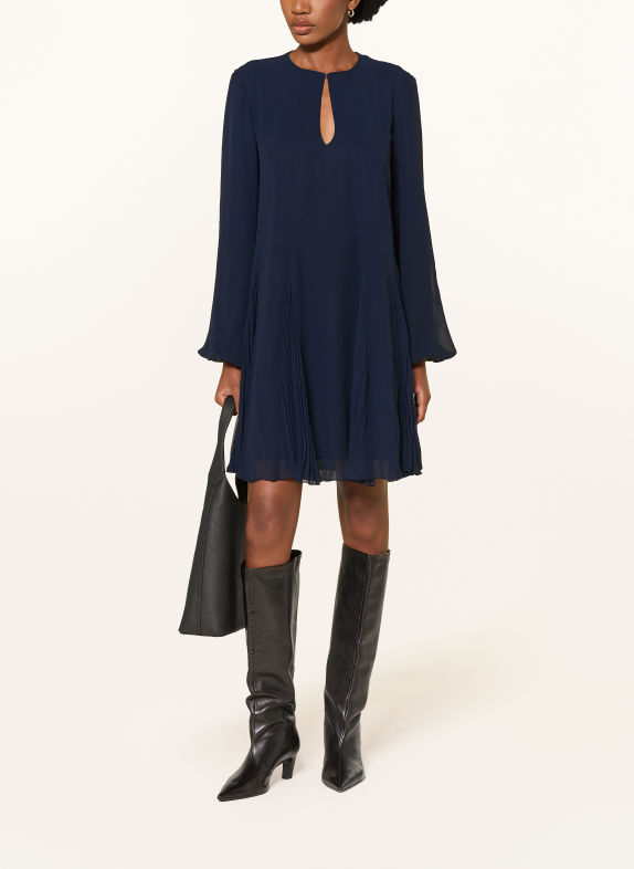 BOSS DONOTTATI dress with pleats DARK BLUE