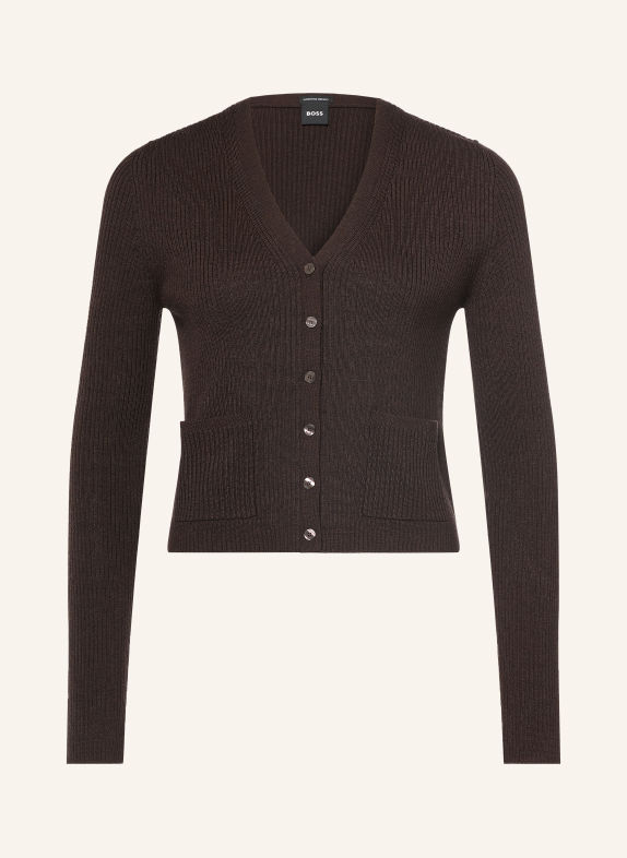 BOSS Strickjacke FERYN DUNKELBRAUN