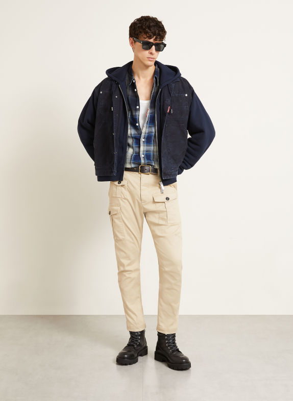 DSQUARED2 Jas van gemengde materialen DONKERBLAUW
