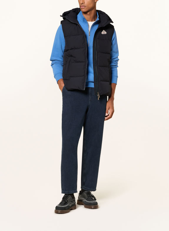 PYRENEX SPOUTNIC donzen bodywarmer met afneembare capuchon DONKERBLAUW