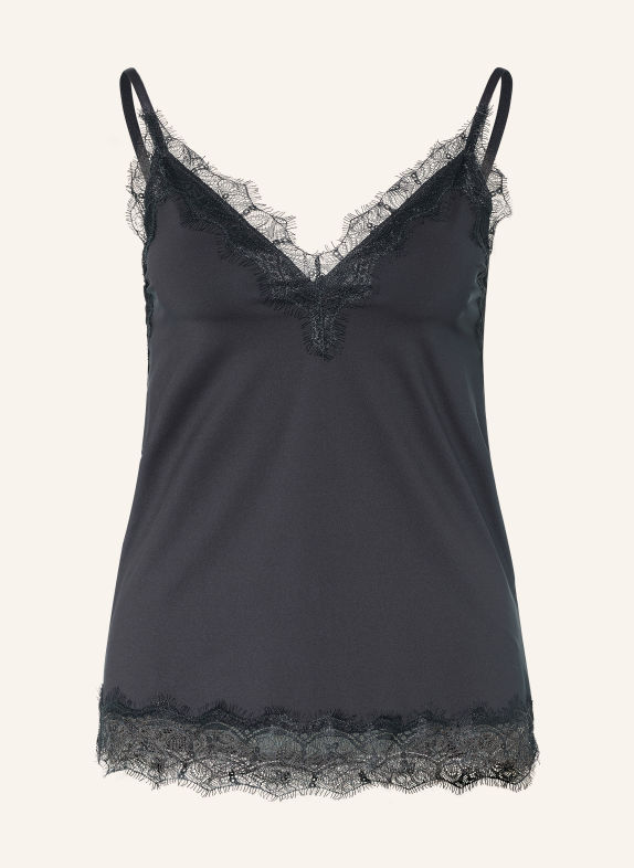rosemunde Top BRIDGET mit Spitze SCHWARZ