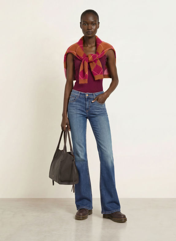 rosemunde BABETTE Top with Silk and Lace DARK RED