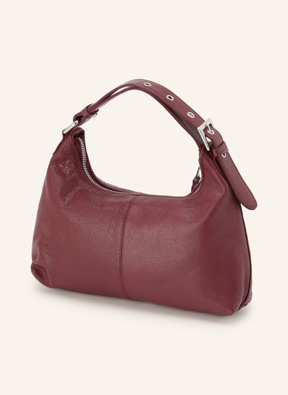 NÚNOO Handtas DANDY met studs DONKERROOD / ZILVER