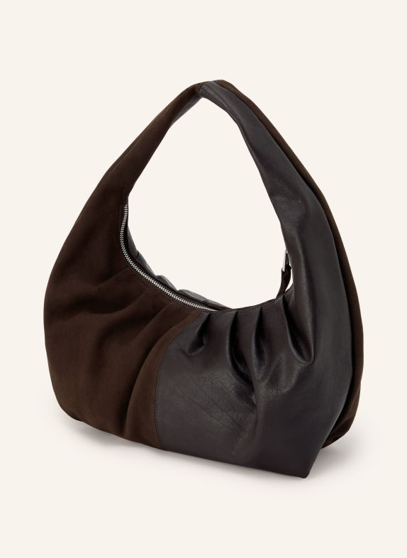 NÚNOO Sac épaule AGNES MARRON FONCÉ / ARGENT