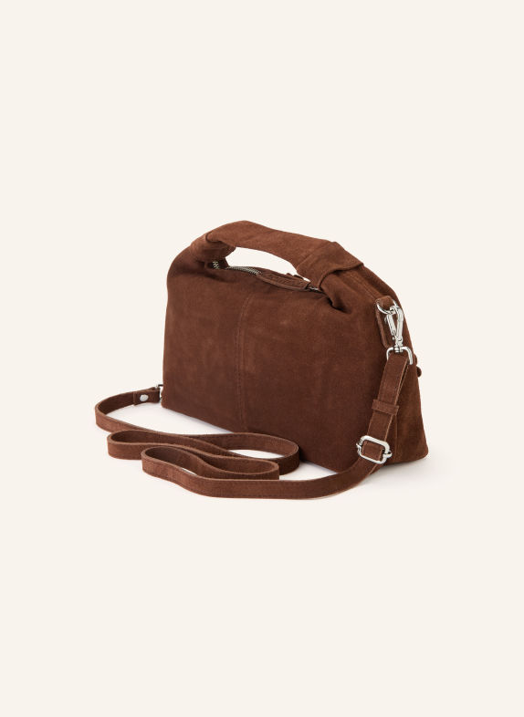 NÚNOO Handtas DANDY met studs MARRON FONCÉ / ZILVER