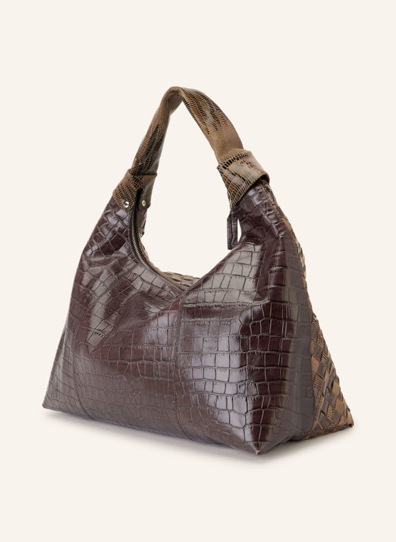 NÚNOO DANDY LARGE Shoulder bag DARK BROWN / BEIGE