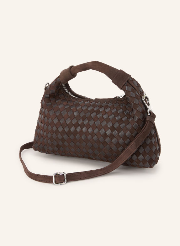 NÚNOO DANDY Handbag DARK BROWN / SILVER