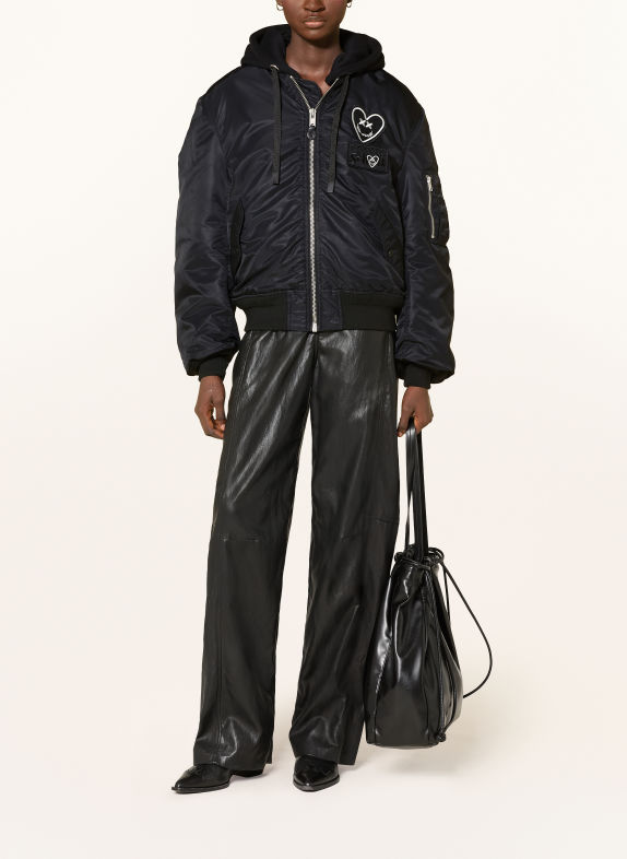 Schott NYC Blouson mit abnehmbarer Kapuze SCHWARZ