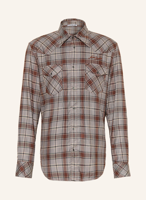 Acne Studios Hemd Comfort Fit BLAUGRAU / DUNKELBRAUN / DUNKELBLAU