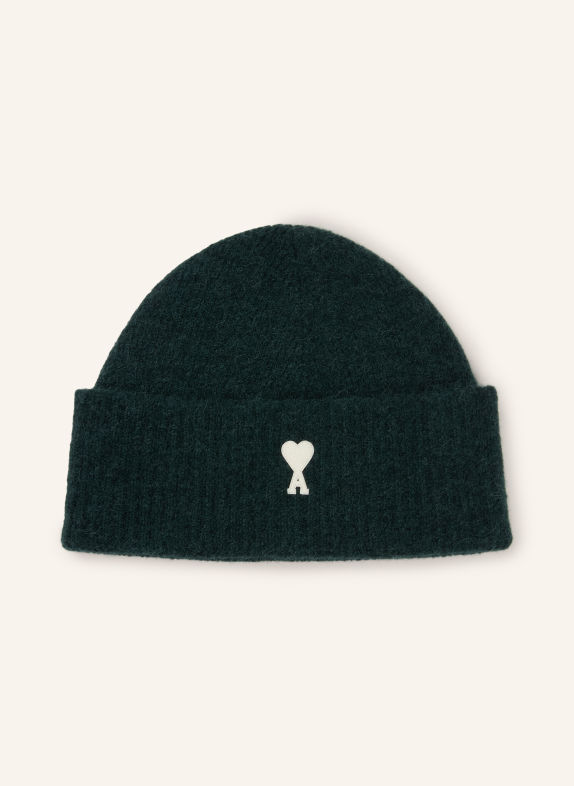 AMI PARIS Muts met alpaca DONKERGROEN / WIT