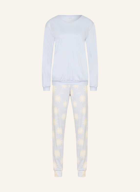 CALIDA Pyjama EDITION 85 LICHTBLAUW / DONKERGEEL / WIT