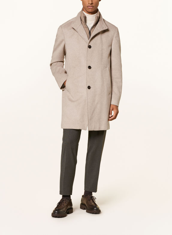 JOOP! Wollmantel MAIKO mit herausnehmbarer Blende BEIGE