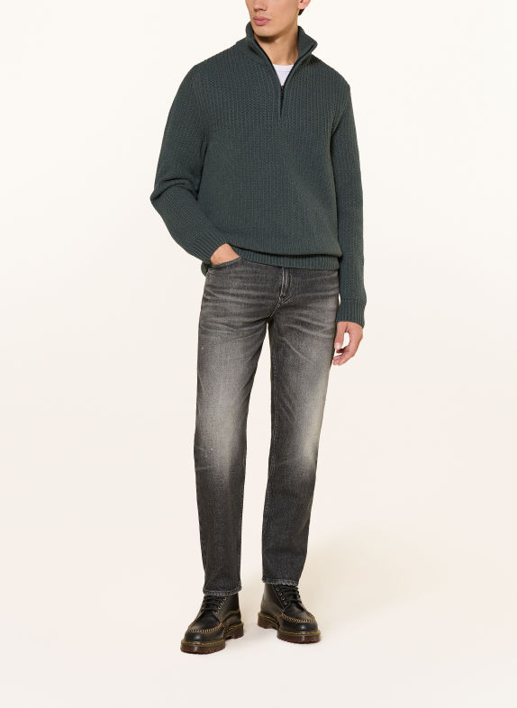 BOSS Pull col zippé KENTER OLIVE