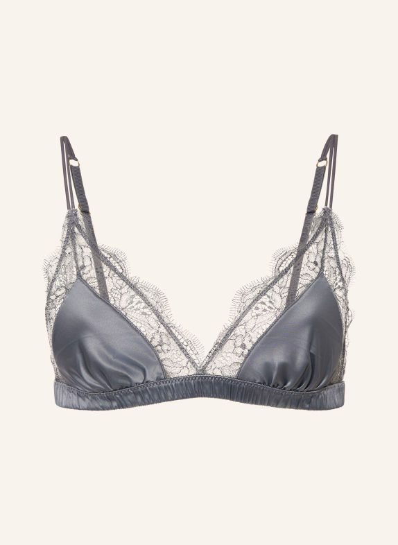 LOVE Stories Triangel-BH LOVE LACE aus Satin DUNKELGRAU