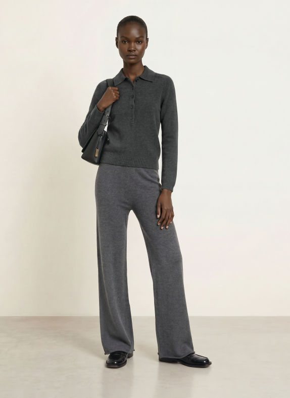 MM by Max Mara Polo en maille CELLULA avec cachemire GRIS FONCÉ