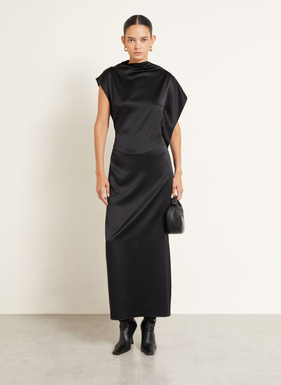 SPORTMAX Robe de soirée GIARA en soie NOIR