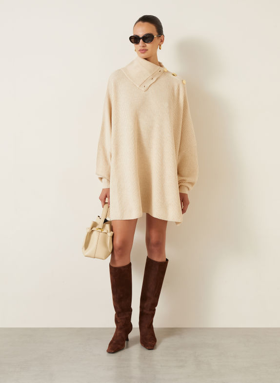 SPORTMAX ALIBI Oversized Knit Dress BEIGE