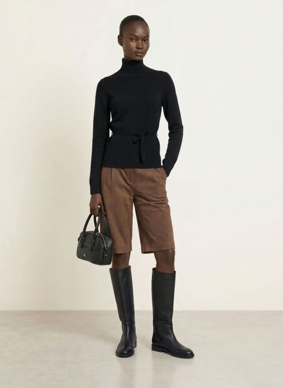 ALLUDE Trui met kasjmier ZWART
