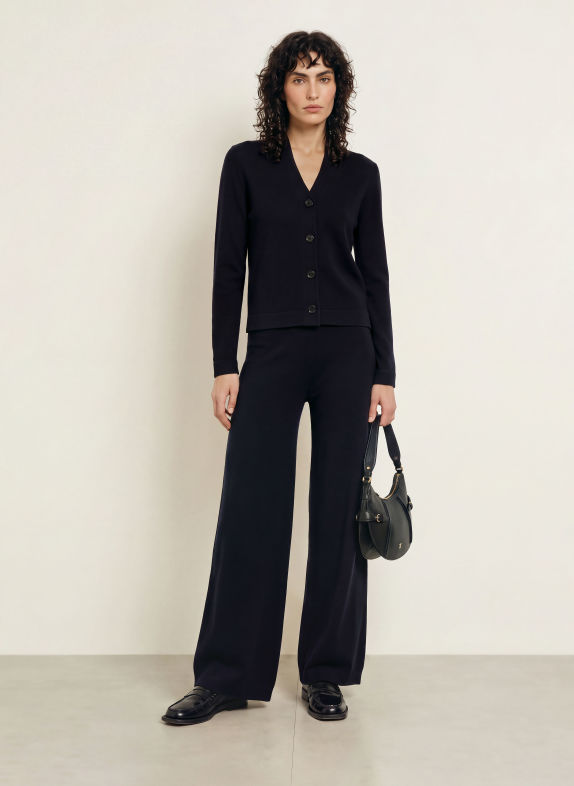 ALLUDE Vest met kasjmier DONKERBLAUW