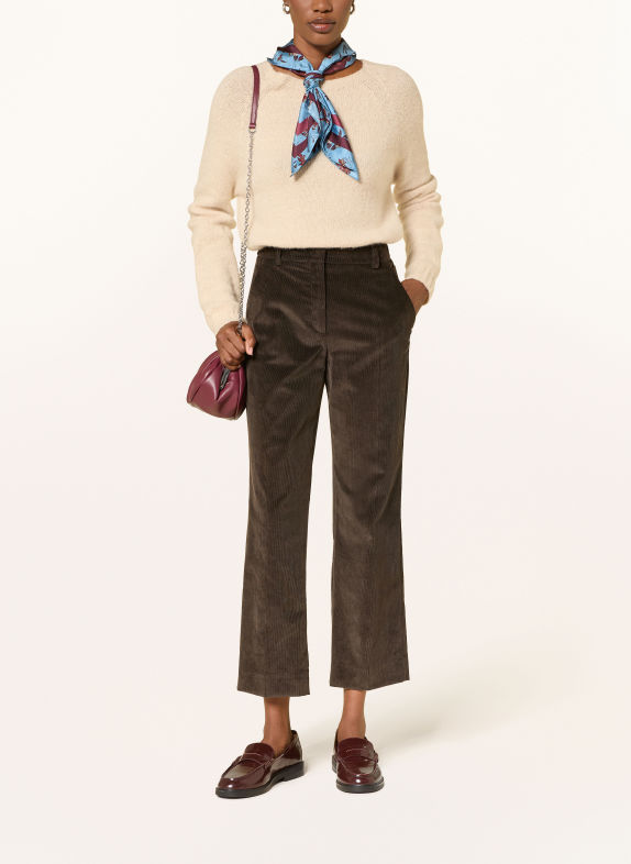 WEEKEND Max Mara 7/8 broek MARRUCA van corduroy MARRON FONCÉ