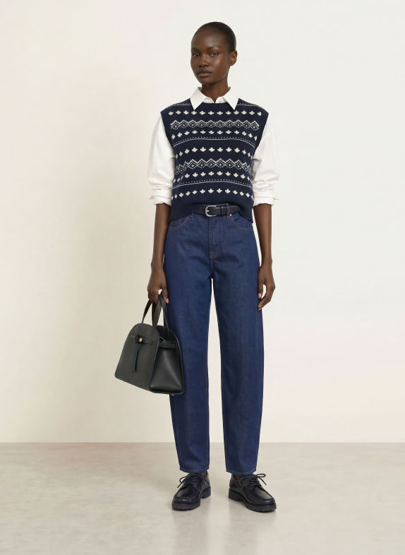 WEEKEND Max Mara Pullunder SAVANA DUNKELBLAU / WEISS