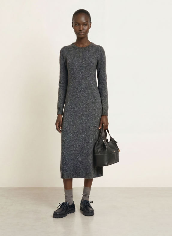 WEEKEND Max Mara Gebreide jurk GOCCIA DONKERGRIJS