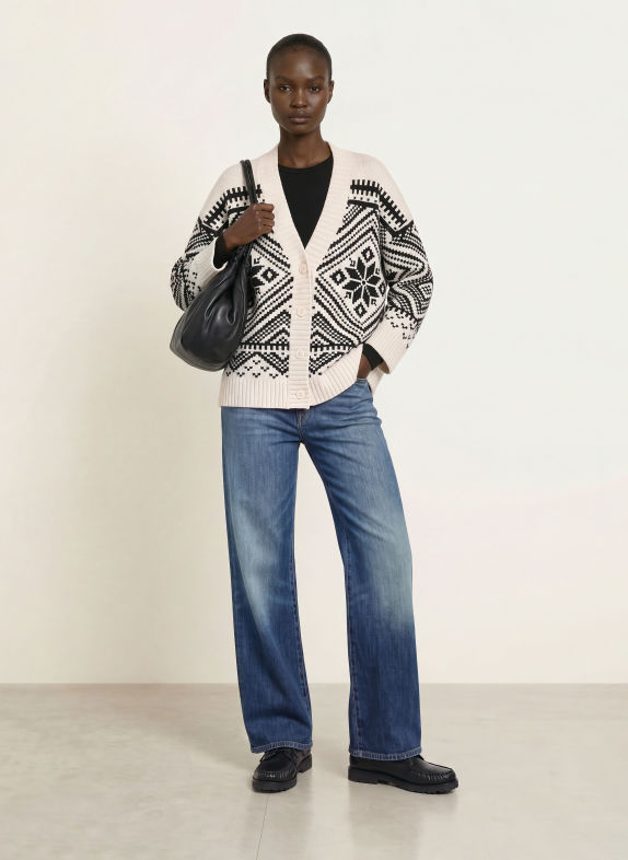 WEEKEND Max Mara Strickjacke BELGIO SCHWARZ / ECRU