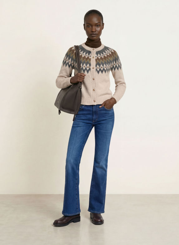 WEEKEND Max Mara Strickjacke TARGA mit Alpaka BEIGE / DUNKELGRAU / OLIV
