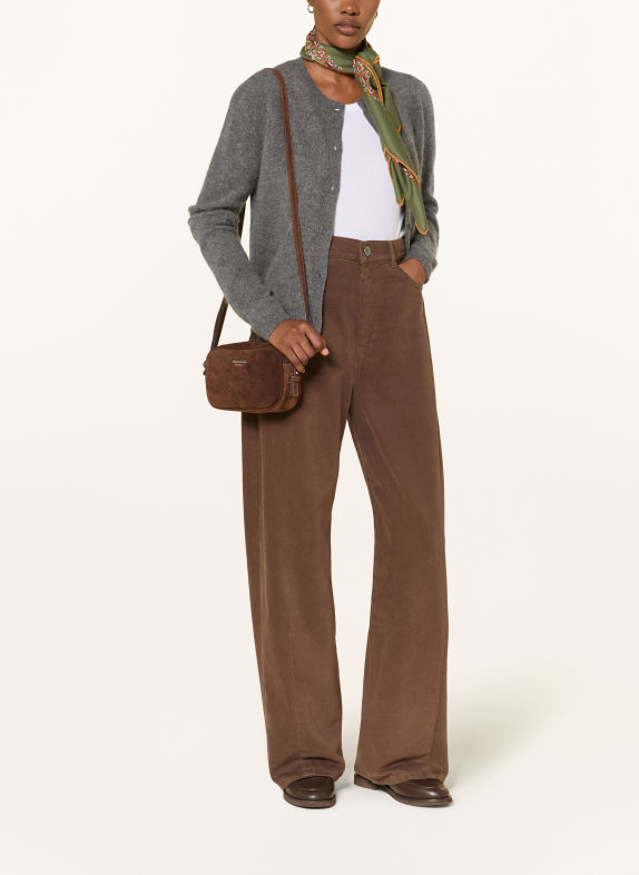 WEEKEND Max Mara STRUZZO Crossbody Bag DARK BROWN / SILVER