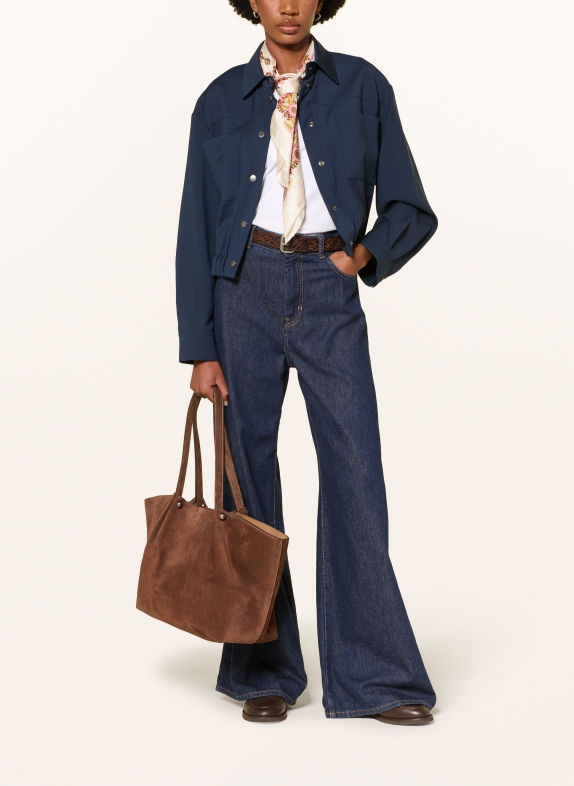 WEEKEND Max Mara Sac cabas PESI avec pochette MARRON FONCÉ