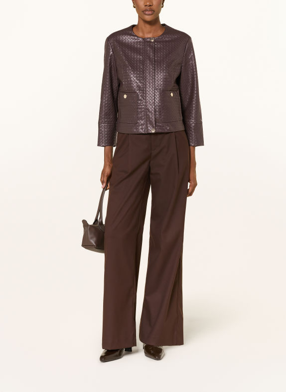 Betty Barclay Veste aspect cuir MARRON FONCÉ