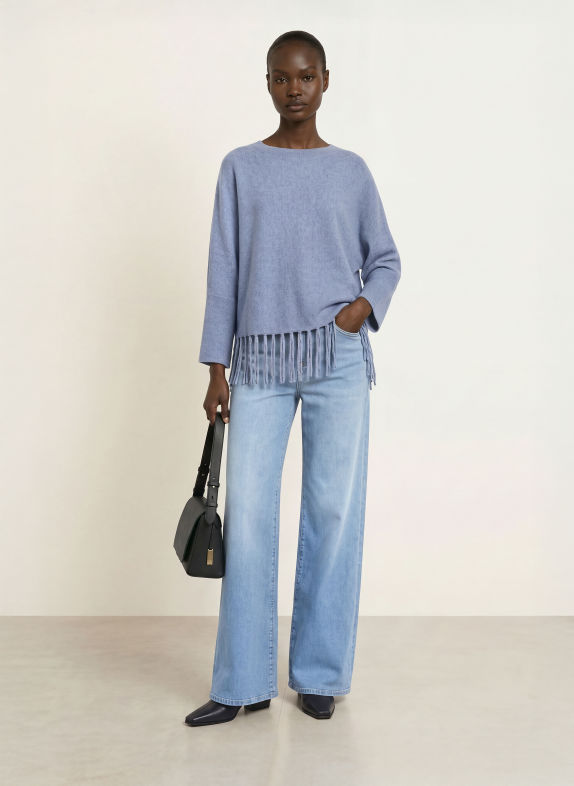 HERZENS Poncho MAJA mit Cashmere GRAU
