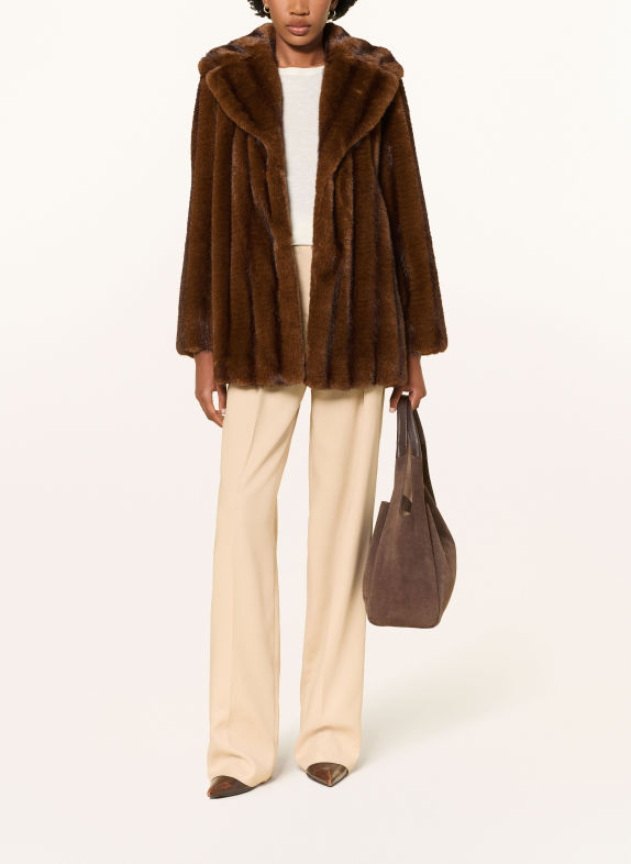 Max Mara STUDIO Kurtka ze sztucznego futra NEO CIEMNOBRĄZOWY