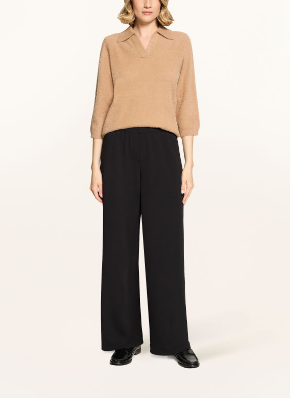 Betty Barclay Knit polo shirt with 3/4 sleeves CAMEL