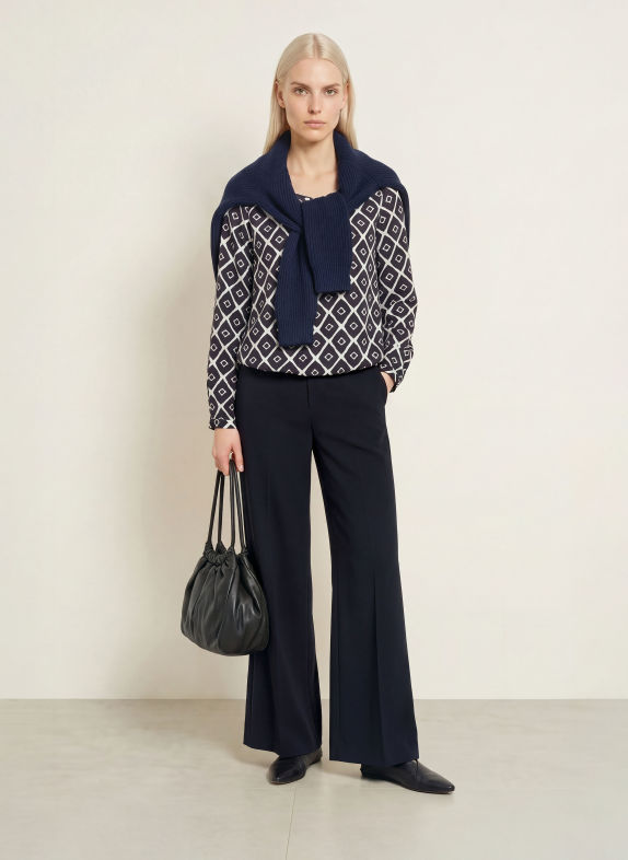 Emily VAN DEN BERGH Blusenshirt SCHWARZ / WEISS