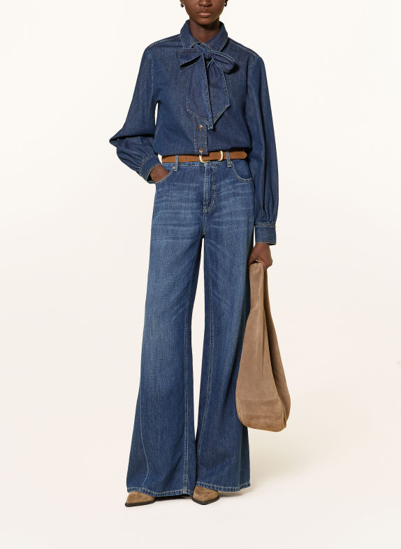Emily VAN DEN BERGH Denim blouse with detachable bow DARK BLUE