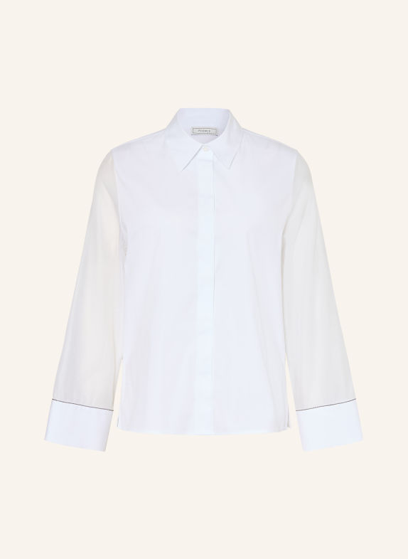 PESERICO Overhemdblouse met sierstenen WIT