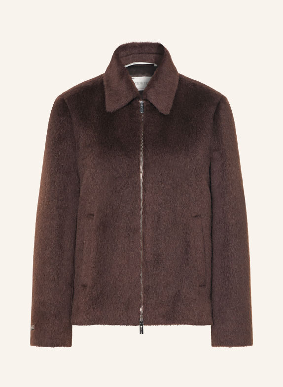 PESERICO Jas van kunstbont met alpaca MARRON FONCÉ