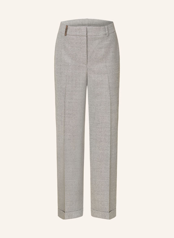 PESERICO Hose mit Schmucksteinen GRAU