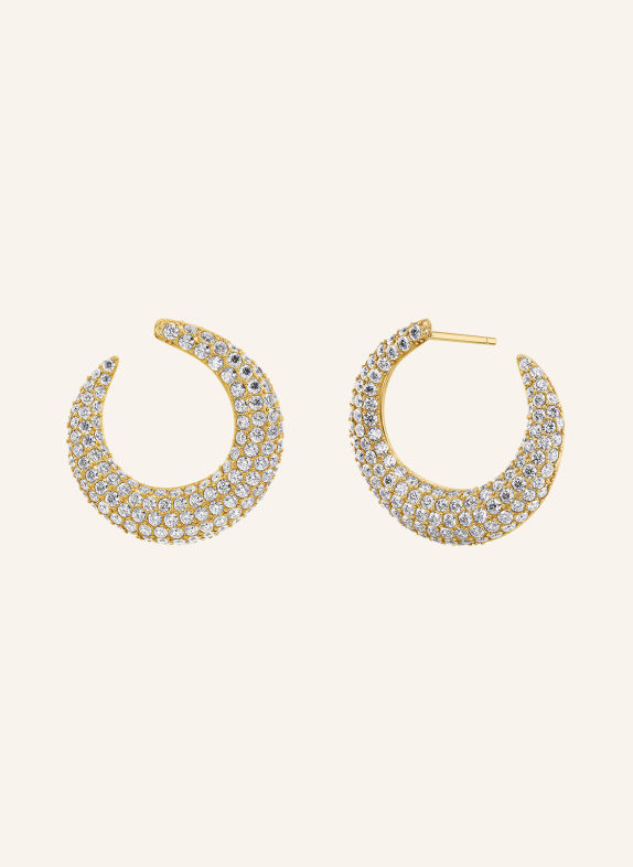 EDBLAD WISHBONE Hoop Earrings GOLD / WHITE