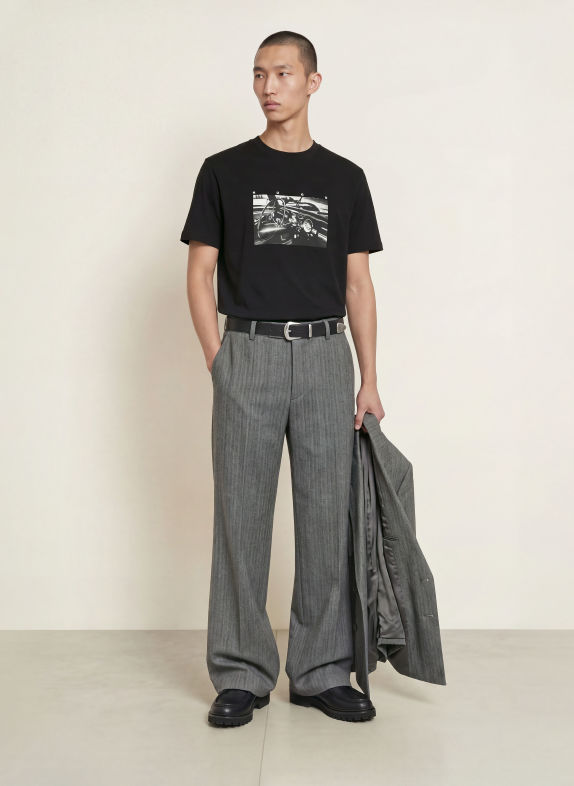 HUGO T-shirt DIKEMS SVART / VIT
