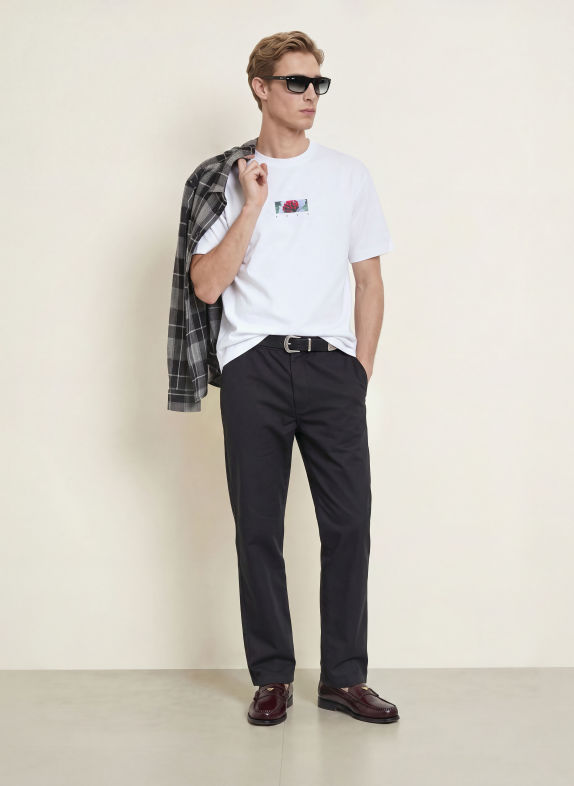 HUGO T-shirt DAKHIL BLANC / GRIS / NOIR