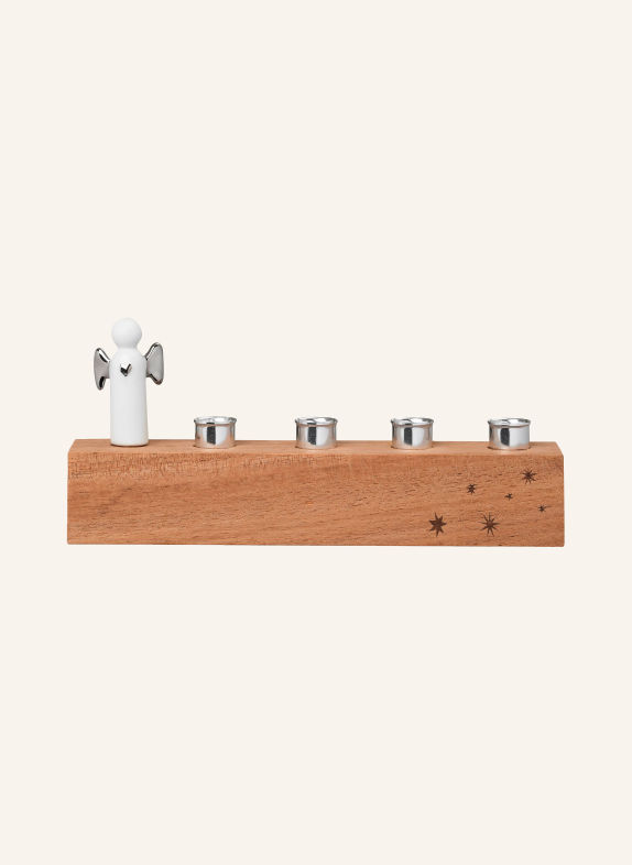 RÄDER Candle holder BROWN / SILVER / WHITE